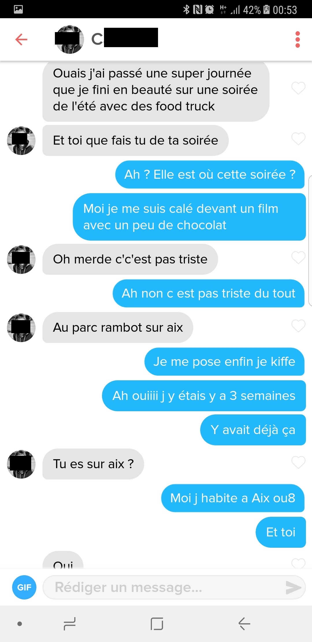 exemple discussions tinder